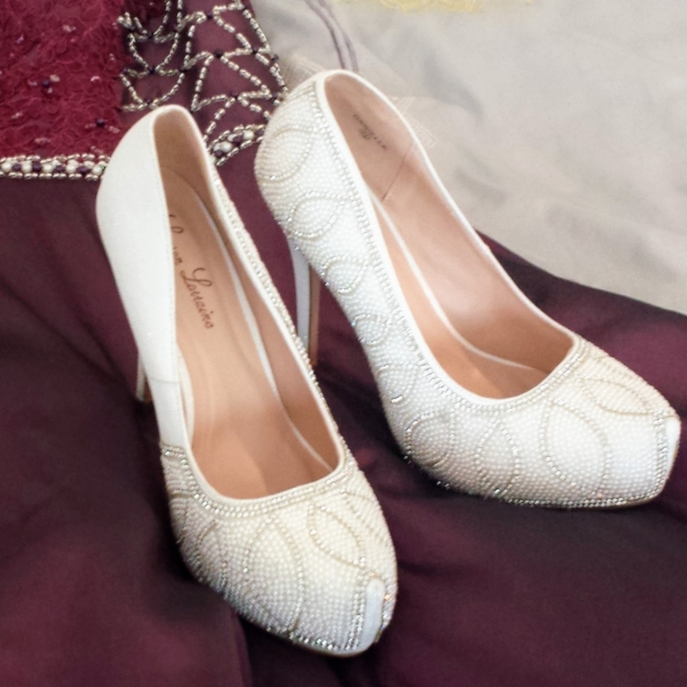 White Pearl Heels
